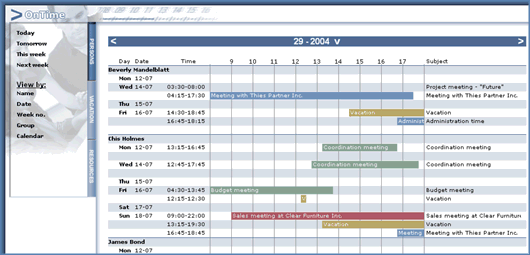 OnTime Group Calendar Web Interface